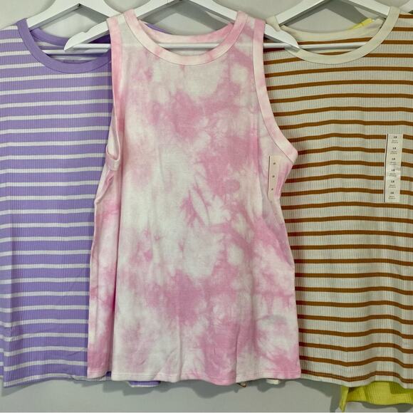 A New Day Women’s Lot of Plus Sized Tank & Tee Shirts Pink Purple Yellow NWT - Picture 4 of 7